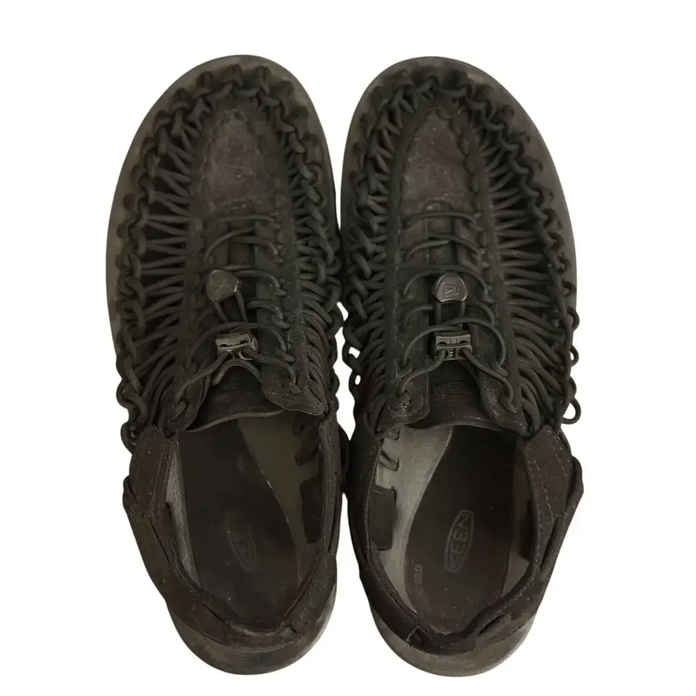 KEEN UNEEK Black Men’s Size 10 Cord Sandal Comfort Casual Outdoor